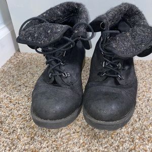 black combat boots